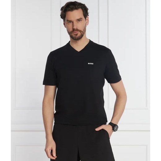 T-shirt męski BOSS HUGO z krótkim rękawem z elastanu casualowy 