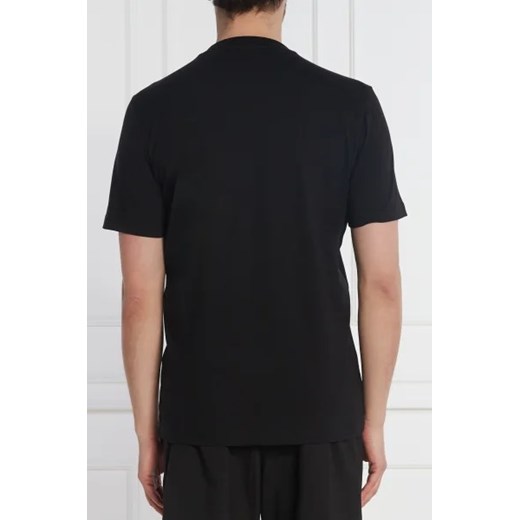 Czarny t-shirt męski BOSS HUGO z elastanu casualowy 