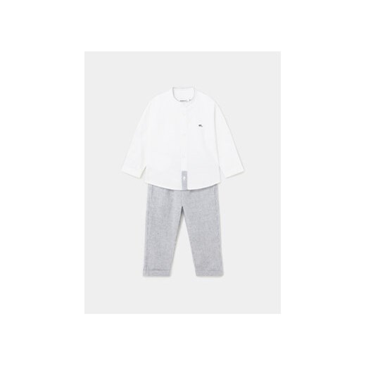 Mayoral Komplet koszula i spodnie materiałowe 1555 Biały Regular Fit ze sklepu MODIVO w kategorii Ubranka do chrztu - zdjęcie 169180134
