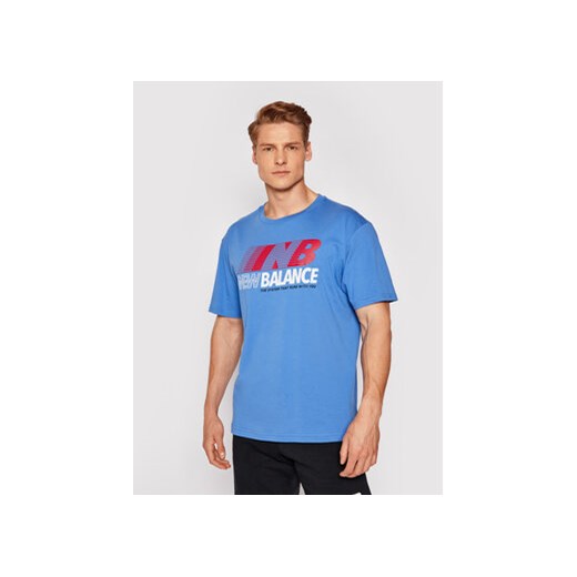 New Balance T-Shirt MT03513 Granatowy Relaxed Fit ze sklepu MODIVO w kategorii T-shirty męskie - zdjęcie 169180441