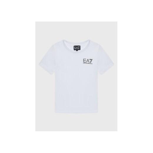 EA7 Emporio Armani T-Shirt 8NBT51 BJ02Z 1100 Biały Regular Fit ze sklepu MODIVO w kategorii T-shirty chłopięce - zdjęcie 169181933