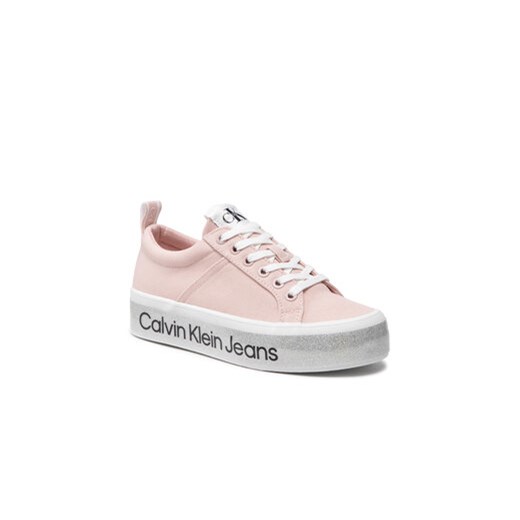 Calvin Klein Jeans Sneakersy Flatform Vulcanized 3 YW0YW00491 Różowy 37 MODIVO