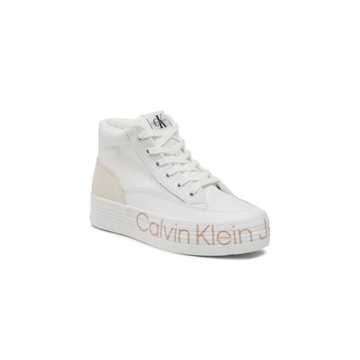 Calvin Klein Jeans Sneakersy Vulc Flatf Mid Wrap Around Logo YW0YW00865 Biały 40 MODIVO