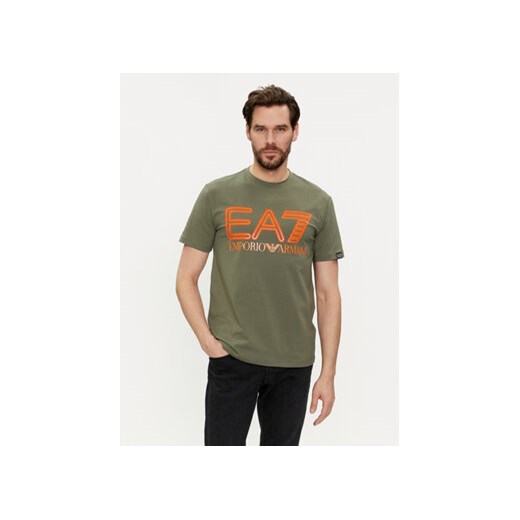 EA7 Emporio Armani T-Shirt 3DPT37 PJMUZ 1846 Zielony Regular Fit ze sklepu MODIVO w kategorii T-shirty męskie - zdjęcie 169185294