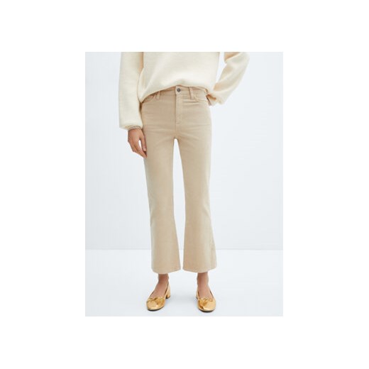 Mango Spodnie materiałowe Siennap 67030258 Beżowy Cropp Flare Fit ze sklepu MODIVO w kategorii Spodnie damskie - zdjęcie 169189360
