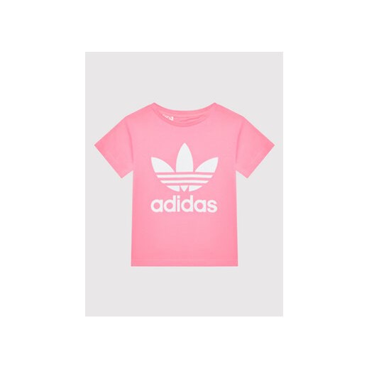 adidas T-Shirt adicolor Trefoil HK2911 Różowy Regular Fit ze sklepu MODIVO w kategorii Bluzki dziewczęce - zdjęcie 169190404