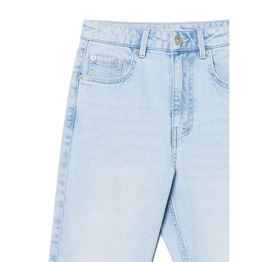 Cropp - Jasnoniebieskie jeansy mom slim PETITE - niebieski Cropp 42 Cropp