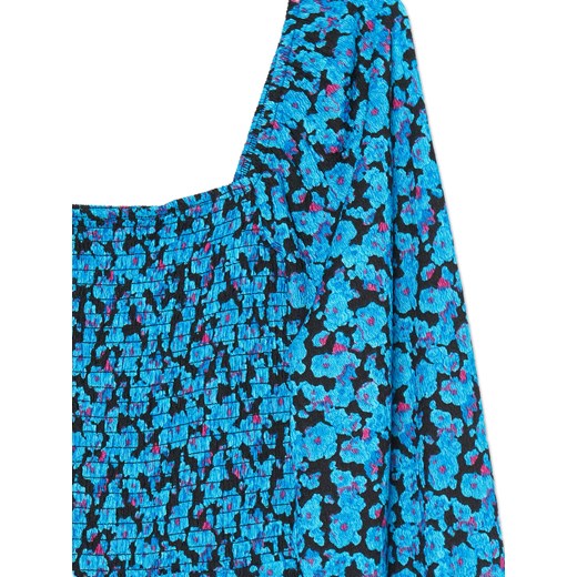 Cropp - Niebieska sukienka midi w kwiaty - niebieski Cropp M Cropp wyprzedaż
