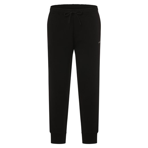 BOSS Green Męskie spodnie dresowe - Hadiko Mężczyźni Bawełna czarny jednolity ze sklepu vangraaf w kategorii Spodnie męskie - zdjęcie 169199832