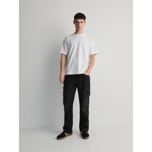 Reserved - Jeansy regular cargo - czarny Reserved 30 Reserved