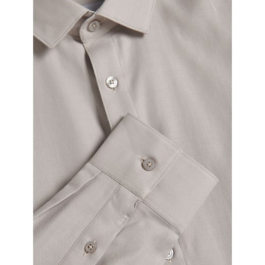 Reserved - Gładka koszula slim fit - beżowy Reserved L Reserved