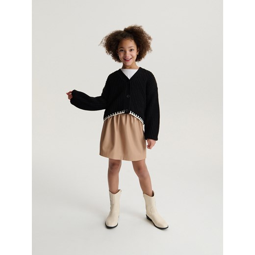 Reserved - Spódnica z imitacji skóry - brudny róż ze sklepu Reserved w kategorii Spódnice dziewczęce - zdjęcie 169201351