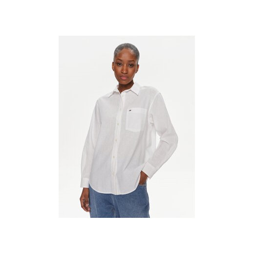 Tommy Jeans Koszula DW0DW17735 Biały Regular Fit ze sklepu MODIVO w kategorii Koszule damskie - zdjęcie 169204034