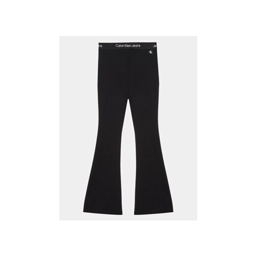 Calvin Klein Jeans Spodnie materiałowe Punto Tape Flare IG0IG02097 Czarny Slim 10Y wyprzedaż MODIVO