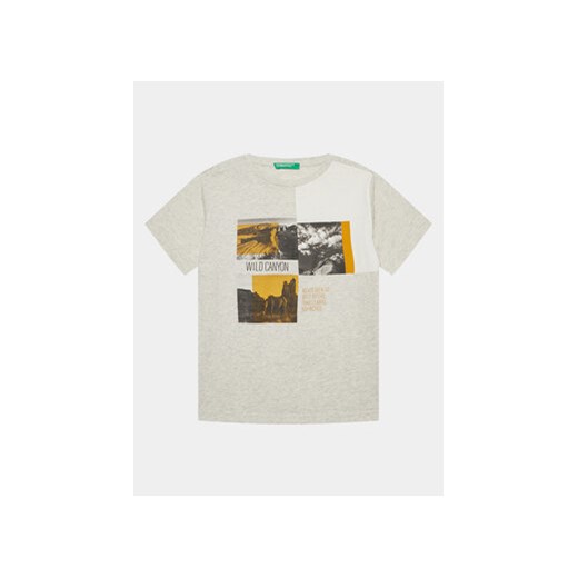United Colors Of Benetton T-Shirt 3I1XC10HN Szary Oversize ze sklepu MODIVO w kategorii T-shirty chłopięce - zdjęcie 169204274