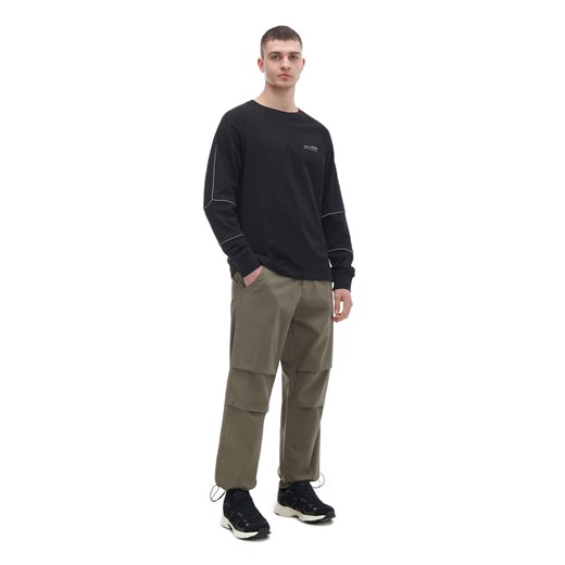 Cropp - Czarny t-shirt longsleeve z efektem reflective - czarny ze sklepu Cropp w kategorii T-shirty męskie - zdjęcie 169206040