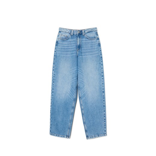 Cropp - Niebieskie jeansy baggy - niebieski ze sklepu Cropp w kategorii Jeansy damskie - zdjęcie 169206043