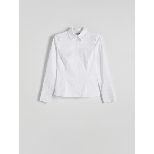 Reserved - Koszula z bawełną - biały ze sklepu Reserved w kategorii Koszule damskie - zdjęcie 169206090