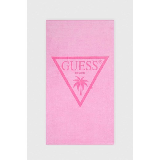 Guess ręcznik bawełniany kolor różowy E4GZ03 SG00L ze sklepu ANSWEAR.com w kategorii Ręczniki - zdjęcie 169207273