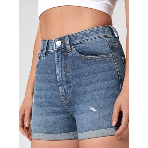 Sinsay - Szorty jeansowe mom high waist - niebieski ze sklepu Sinsay w kategorii Szorty - zdjęcie 169211920