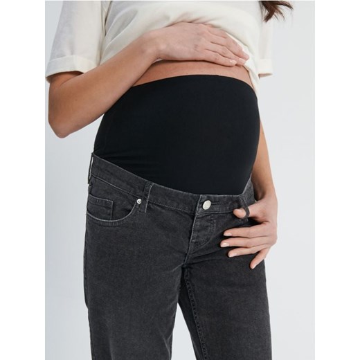 Sinsay - Jeansy slim high waist MAMA - szary ze sklepu Sinsay w kategorii Spodnie ciążowe - zdjęcie 169211981