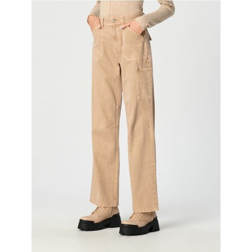 Sinsay - Jeansy wide leg high waist - kremowy Sinsay 44 okazja Sinsay