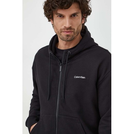 Calvin Klein bluza bawełniana męska kolor czarny z kapturem gładka ze sklepu ANSWEAR.com w kategorii Bluzy męskie - zdjęcie 169213404
