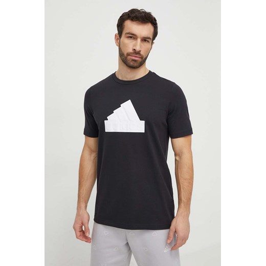adidas t-shirt bawełniany męski kolor czarny z nadrukiem IZ1621 ze sklepu ANSWEAR.com w kategorii T-shirty męskie - zdjęcie 169214000