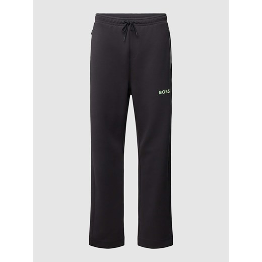 Spodnie dresowe z aplikacją z logo model ‘Hadim’ ze sklepu Peek&Cloppenburg  w kategorii Spodnie męskie - zdjęcie 169216712