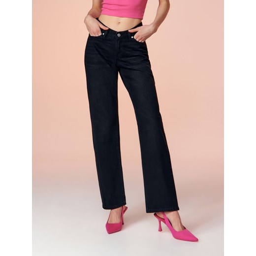Sinsay - Jeansy straight leg - czarny Sinsay 32 promocja Sinsay