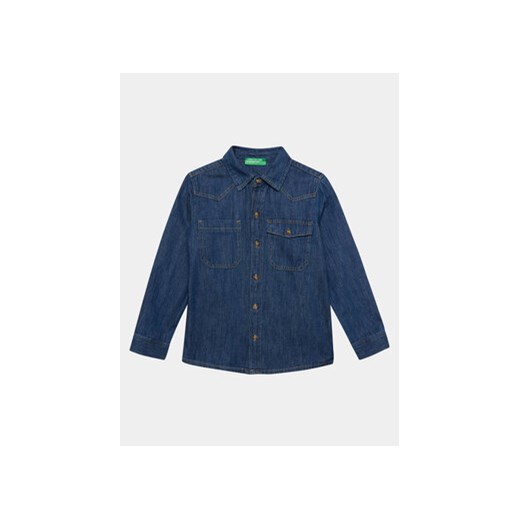 United Colors Of Benetton Koszula jeansowa 5AD6CQ02M Niebieski Regular Fit ze sklepu MODIVO w kategorii Koszule chłopięce - zdjęcie 169219354
