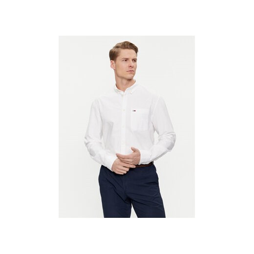 Tommy Jeans Koszula Oxford DM0DM18335 Biały Regular Fit ze sklepu MODIVO w kategorii Koszule męskie - zdjęcie 169219523