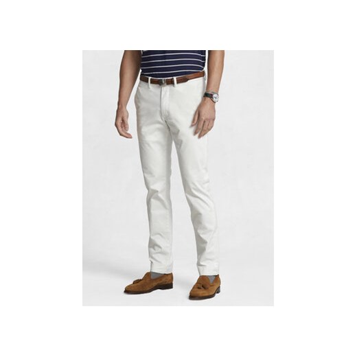 Polo Ralph Lauren Chinosy 710704176094 Biały Slim Fit ze sklepu MODIVO w kategorii Spodnie męskie - zdjęcie 169219550