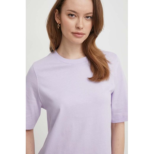 United Colors of Benetton t-shirt bawełniany damski kolor fioletowy ze sklepu ANSWEAR.com w kategorii Bluzki damskie - zdjęcie 169220462