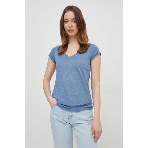 Sisley t-shirt damski kolor niebieski ze sklepu ANSWEAR.com w kategorii Bluzki damskie - zdjęcie 169220651