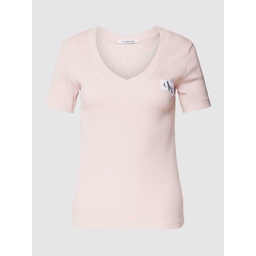 T-shirt z efektem prążkowania ze sklepu Peek&Cloppenburg  w kategorii Bluzki damskie - zdjęcie 169221460