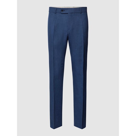 Spodnie do garnituru o kroju slim fit z lnu w kant model ‘Tomte’ ze sklepu Peek&Cloppenburg  w kategorii Spodnie męskie - zdjęcie 169221840