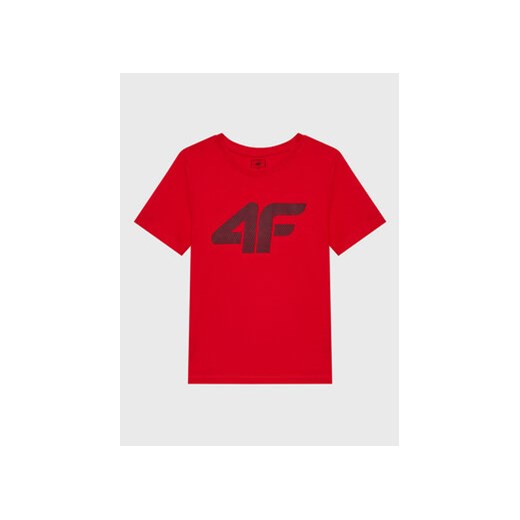 4F T-Shirt HJZ22-JTSM002 Czerwony Regular Fit ze sklepu MODIVO w kategorii T-shirty chłopięce - zdjęcie 169225043