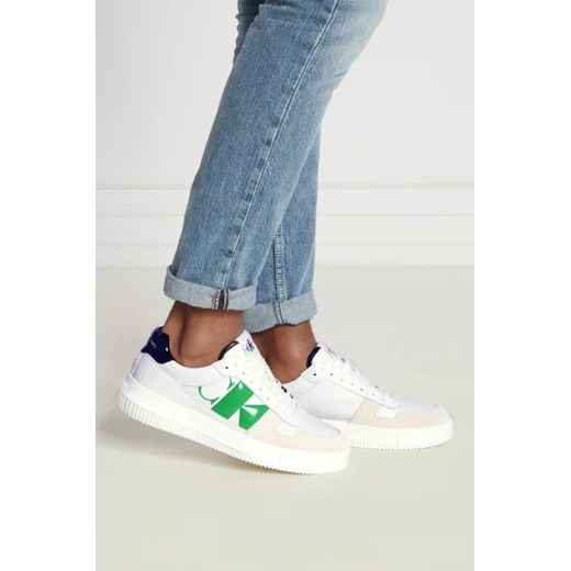 Buty sportowe męskie białe Calvin Klein sznurowane na wiosnę tkaninowe 