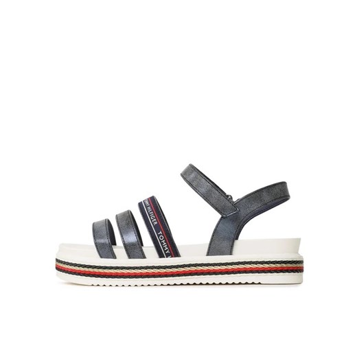 Tommy Hilfiger Sandały Platform Velcro Sandal T3A2-32763-0568 S Granatowy Tommy Hilfiger 37 MODIVO okazja