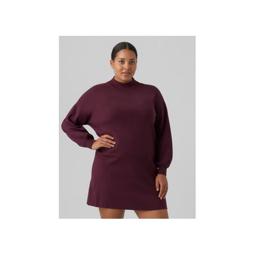Vero Moda Curve Sukienka dzianinowa Nancy 10276861 Fioletowy Regular Fit 48_50 MODIVO