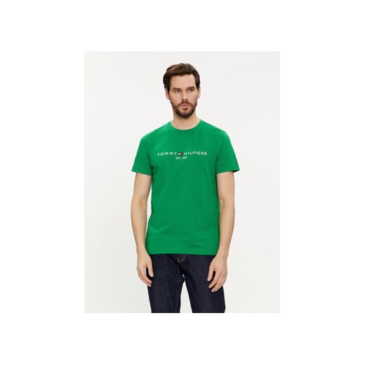 Tommy Hilfiger T-Shirt Logo MW0MW11797 Zielony Regular Fit ze sklepu MODIVO w kategorii T-shirty męskie - zdjęcie 169231133