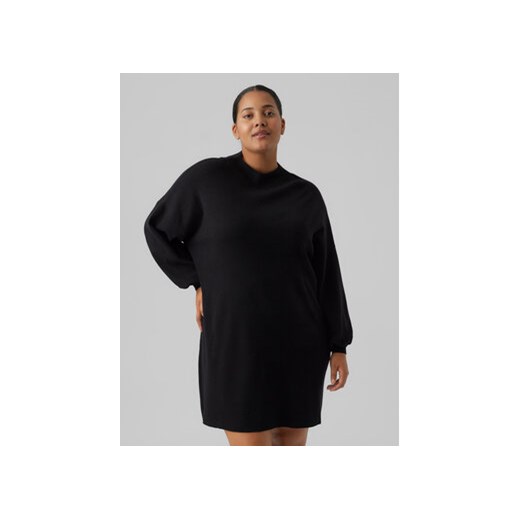 Vero Moda Curve Sukienka dzianinowa Nancy 10276861 Czarny Regular Fit 52_54 MODIVO