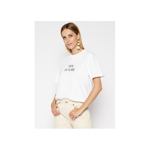 Victoria Victoria Beckham T-Shirt 2220JTS001339A Biały Regular Fit ze sklepu MODIVO w kategorii Bluzki damskie - zdjęcie 169231562