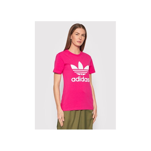 adidas T-Shirt adicolor Classics Trefoil HG3785 Różowy Regular Fit ze sklepu MODIVO w kategorii Bluzki damskie - zdjęcie 169231833