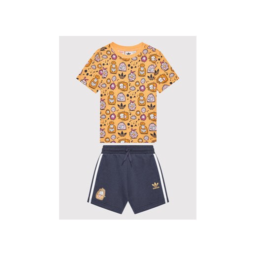 adidas Komplet t-shirt i szorty sportowe KEVIN LYONS HF7551 Pomarańczowy Regular 5_6Y MODIVO