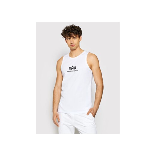 Alpha Industries Tank top Basic 126566 Biały Regular Fit ze sklepu MODIVO w kategorii T-shirty męskie - zdjęcie 169232503