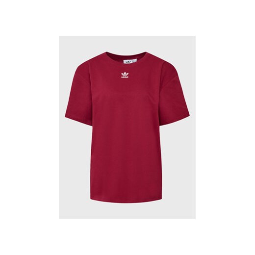 adidas T-Shirt adicolor Essentials HM1830 Bordowy Loose Fit ze sklepu MODIVO w kategorii Bluzki damskie - zdjęcie 169232594