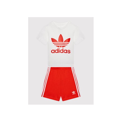 adidas Komplet t-shirt i szorty sportowe Tee Set HE4659 Biały Regular Fit 18_24M wyprzedaż MODIVO