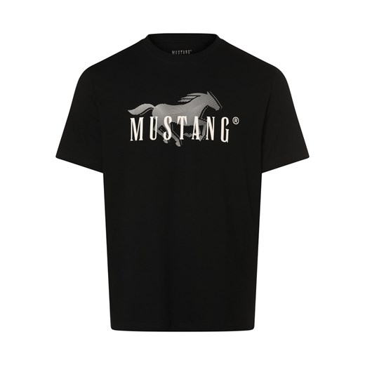 Mustang Koszulka męska - Austin Mężczyźni Bawełna czarny nadruk ze sklepu vangraaf w kategorii T-shirty męskie - zdjęcie 169233573